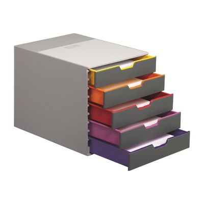 4005546701608-Durable Varicolor - Module de classement 5 tiroirs - multicolore-Angle gauche-1