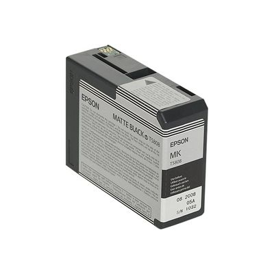 0400791443565-Epson T5808 - noir mat - cartouche d'encre originale-Angle gauche-1