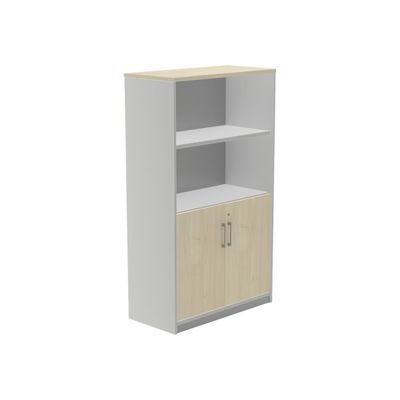 8427951996534-rocada STORE - Bibliothèque - 3 étagères - 2 portes - mélamine - hêtre, aluminium-P_622459_1-0