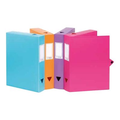 3135251144269-Viquel - Boîte de classement plastique - dos 100 mm - rose fuchsia-Avant-0