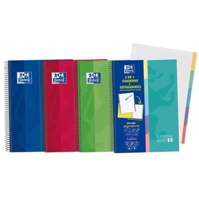 8412771033279-Oxford European Book - Cahier de notes - reliure à spirale - A4/A4+ - 100 feuilles / 200 pages - petits carreaux - 4 trous - dispon-P_652083_1-0