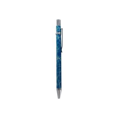 3281640404206-CRISTO mini - Stylo bille - bleu - rétractable - motif marbré-Angle gauche-0