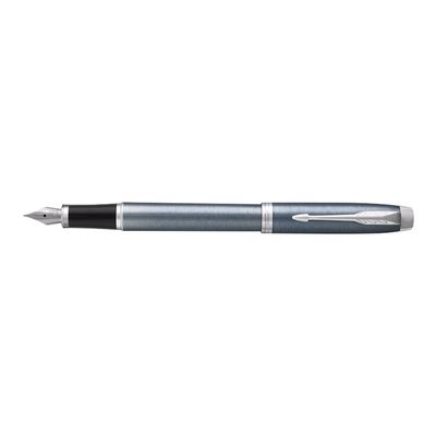 3501179316482-Parker IM - Stylo plume - encre bleue - fin - gris/argent-Angle gauche-4