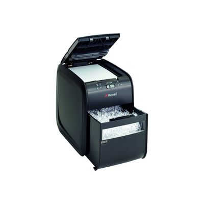 5028252504645-Rexel Auto+ 90X - destructeur de documents coupe croisée - 90 feuilles - Corbeille 20 litr-Angle gauche-4