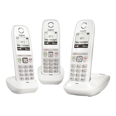 4250366852911-Gigaset AS470 Trio - téléphone sans fil + 2 combinés supplémentaires - blanc-Avant-0