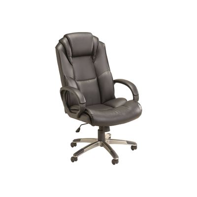 0400791501692-Fauteuil de bureau confortable - HERACLES - Accoudoirs fixes - Noir -Angle gauche-0