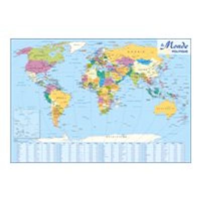 3592930008630-CBG - Carte double face Europe / Monde politique - 980 x 1380 mm-Avant-0