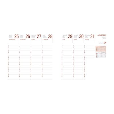 3664447205977-Flex - Agenda 1 semaine sur 2 pages - 16 x 16 cm - noir - Oberthur-Avant-2