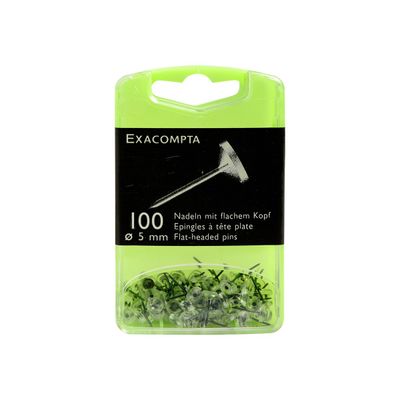 3364220145123-Exacompta - 100 Épingles tête plate - 5 mm - transparent-Avant-3