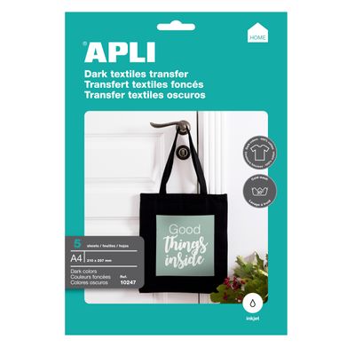 8410782102472-Apli - Papier transfert sur textiles foncés 5 feuilles A4 - Réf. 10247-P_79140465_2-0