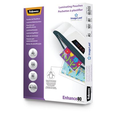 0077511530609-Fellowes - 100 pochettes de plastification A5 (154 x 216 mm) - 80 microns - brillantes -P_79140737_2-0