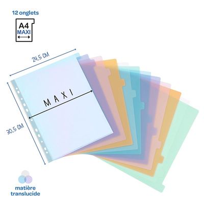 3135251541358-Viquel Propysoft - Intercalaire 12 positions - A4 Maxi - polypropylène coloré-P_79356139_3-2