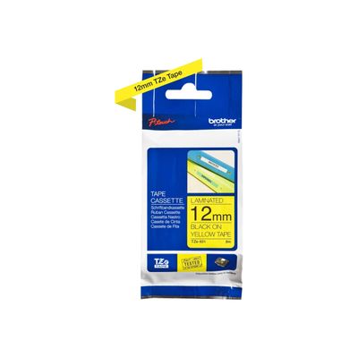 4977766686686-Brother TZe631 - Ruban d'étiquettes auto-adhésives - 1 rouleau (12 mm x 8 m) - fond jaune-P_79360933_1-3