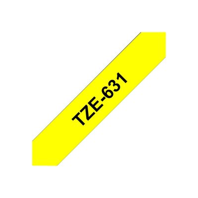 4977766686686-Brother TZe631 - Ruban d'étiquettes auto-adhésives - 1 rouleau (12 mm x 8 m) - fond jaune-P_79360933_4-0