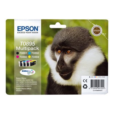 8715946507231-Epson T0895 Singe - Pack de 4 - noir, cyan, magenta, jaune - cartouche d'encre originale-P_79364291_3-2