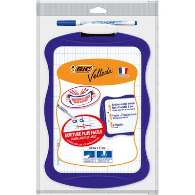 3086126668468-BIC Kids - Ardoise Velleda blanche - 20 x 31 cm - double face - cadre violet-P_79367000_6-0