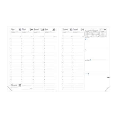 3371010335312-Agenda Toscana President avec répertoire - 1 semaine sur 2 pages - 21 x 27 cm - noir - Quo-P_79374423_4-1