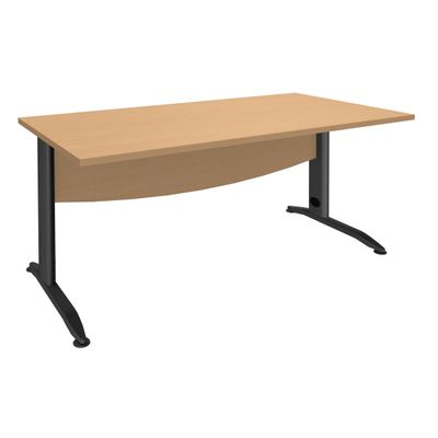 2012348122489-Bureau droit IDRA - L80 cm - Pieds anthracite - plateau imitation Hêtre-P_79376970_1-0