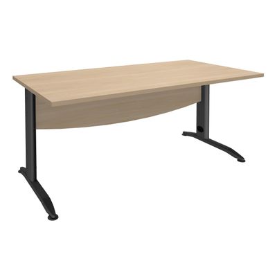 2012348122502-Bureau droit IDRA - L80 cm - Pieds anthracite - plateau imitation Chêne clair-P_79376972_1-0