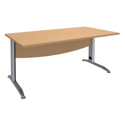 2012348122557-Bureau droit IDRA - L80 cm - Pieds alu - plateau imitation Hêtre-P_79376977_1-0