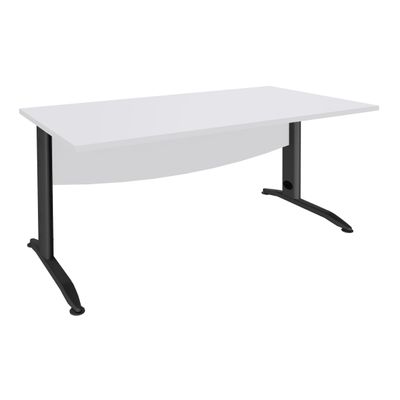 2012348122854-Bureau droit IDRA - L160 cm - Pieds anthracite - plateau Blanc perle-P_79377007_1-0