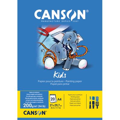 3148950015297-Canson Kids - Bloc dessin peinture - 20 feuilles - A4 - 200 gr - blanc-P_79383909_1-0