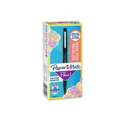 8008285310113-Paper Mate Flair Original - Pack de 12 feutres fins - pointe moyenne - noir-P_79392214_2-0