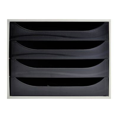 9002493423312-Exacompta Ecobox - Module de classement 4 tiroirs - gris/noir-P_79394113_1-0