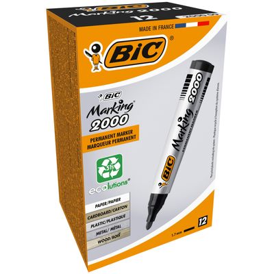 3086122000095-BIC MARKING 2000 - Pack de 12 marqueurs permanents - pointe ogive - noir-P_79397291_2-0