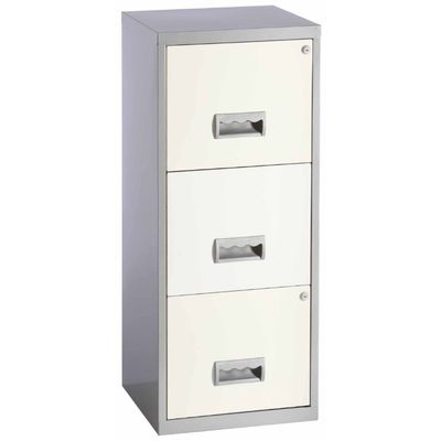 3219090954491-Classeur 3 tiroirs pour dossiers suspendus - 95,7 x 40 x 40 cm - alu/blanc-P_79401099_1-0