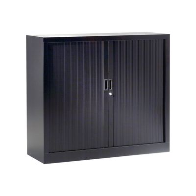 3219095805057-Armoire basse monobloc à rideaux GENERIC - 100 x 120 x 43 cm - noir-P_79401210_2-0