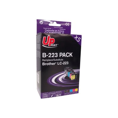 3584770889517-cartouche compatible Brother LC223 - Pack de 5 - noir x2, cyan, magenta, jaune - UPrint-P_79401409_1-0