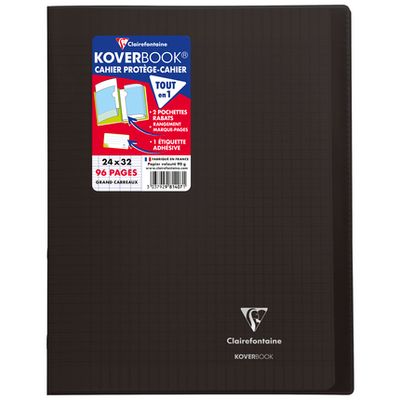 3037929814019-Clairefontaine Koverbook - Cahier polypro 24 x 32 cm - 96 pages - grands carreaux (Seyes) - disponib-P_79409491_9-8