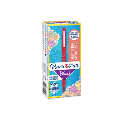 8008285310212-Paper Mate Flair Original - Pack de 12 feutres fins - pointe moyenne - rouge-P_79409936_1-0