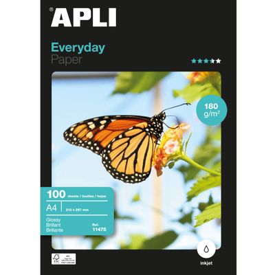 8410782114758-Apli Paper EVERYDAY - Papier photo brillant - A4 - 180 g/m² - 100 feuilles-P_79412623_1-0