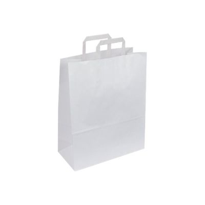 2130858104174-50 Sacs cadeau kraft - poignées plates - 22 cm x 10 cm x 29 cm - blanc-P_79414201_1-0
