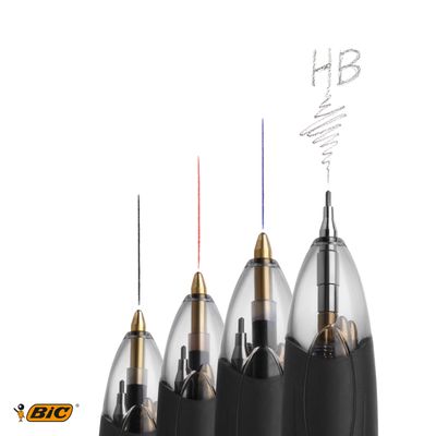 3086123449701-BIC 4 Couleurs - Stylo à bille 3 couleurs + 1 crayon HB avec gomme-P_79421767_4-3