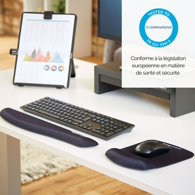 043859718917-Fellowes PlushTouch - Tapis de souris / repose-poignets ergonomique - noir - protection anti-bactérienne Microban - sur-P_79431493_6-3
