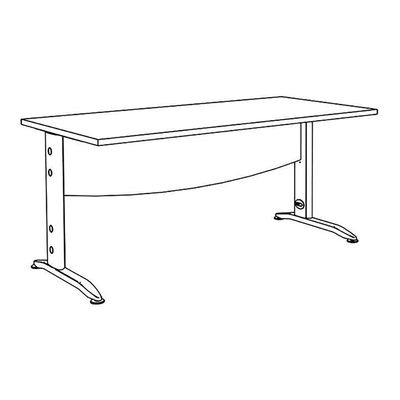 3253310161566-Bureau droit IDRA - L80 cm - Pieds anthracite - plateau imitation Chêne gris-P_79432171_6-3