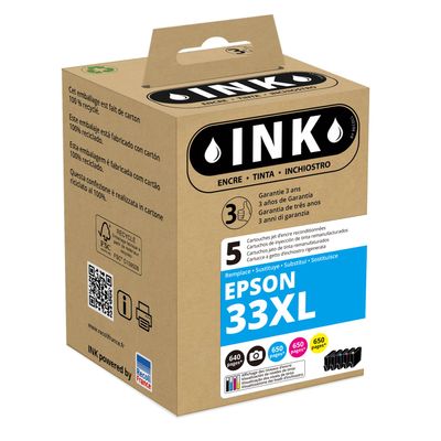8720282009813-Cartouche compatible Epson 33XL Oranges - pack de 5 - noir, noir photo, cyan, magenta, jaun-P_79437612_1-0