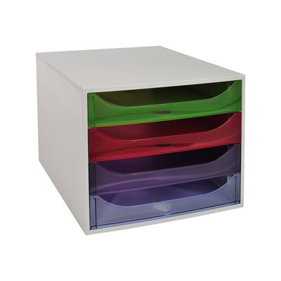 9002493424531-Exacompta Ecobox - Module de classement 4 tiroirs - gris/ arlequin transparent-P_79438476_2-1
