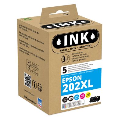 8720282009707-Cartouche compatible Epson 202XL Kiwi - pack de 5 - noir, noir photo, cyan, magenta, jaune -P_79443369_1-0