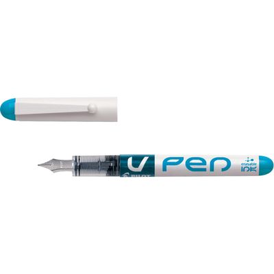 4902505326554-Pilot V Pen - Stylo plume - vert clair/turquoise - 0,4 mm - pointe moyenne--0