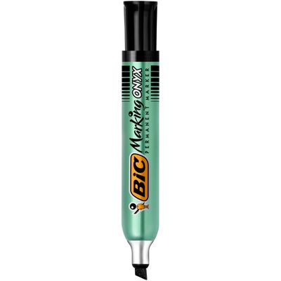 3086121591099-BIC ONYX 1591 - Marqueur permanent - pointe biseau - noir--0