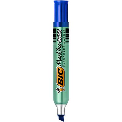3086129998920-BIC ONYX 1591 - Marqueur permanent - pointe biseau - bleu--0