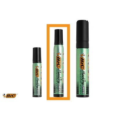 3086129998920-BIC ONYX 1591 - Marqueur permanent - pointe biseau - bleu--4