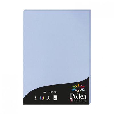 0400791467363-Pollen - 50 Feuilles papier couleur - A4 (21 x 29,7 cm) - 120 g/m² -  bleu lavande--0