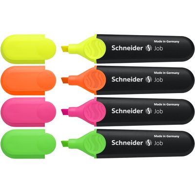 4004675015006-Schneider Job - Pack de 4 surligneurs - couleurs assorties--2