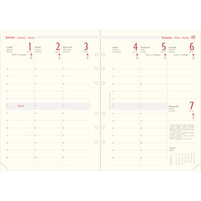 3664447126333-Oberthur 21 - Recharge internationale pour organiseur - 1 semaine sur 2 pages à la verticale - 15 x 21--0
