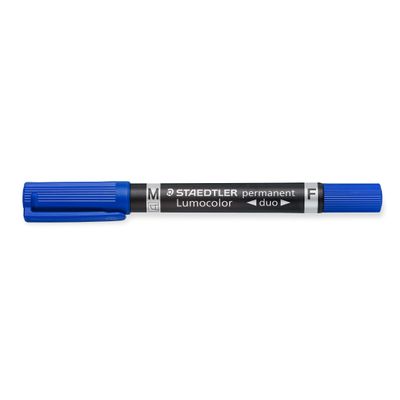 4007817348017-STAEDTLER LUMOCOLOR Duo - Marqueur permanent - double pointe fine et moyenne - bleu--0